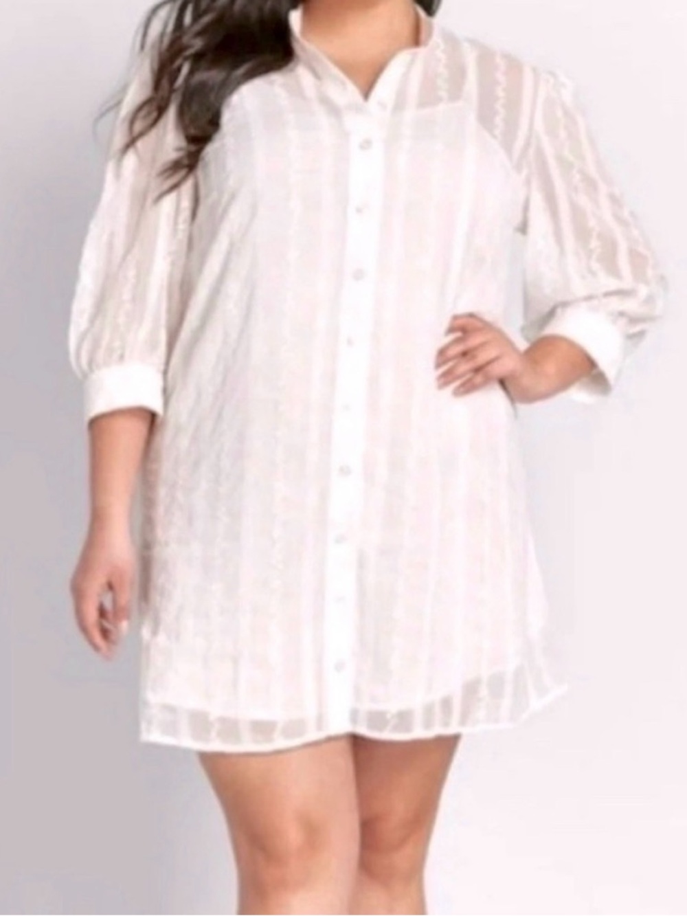 New ModCloth Sheer Joy white lace vintage button down dress women’s small